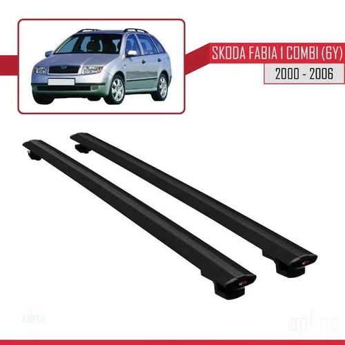 Compatible Avec Skoda Fabia (6y) Break 2000-2006 Basic Model Universel Barres De Toit Railing Porte-Bagages De Voiture Noir Alu