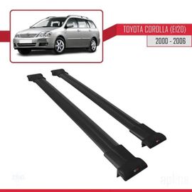 Barres De Toit - Fly - Modèle Noir - Compatible Toyota Corolla E120 - Aluminium - Charge Utile 300 Kg