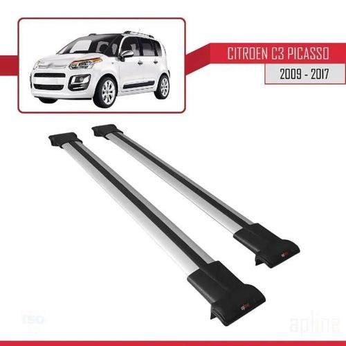 Compatible Avec Citroen C3 Picasso 2009-2017 Barres De Toit Fly Modèle Railing Porte-Bagages De Voiture Gris