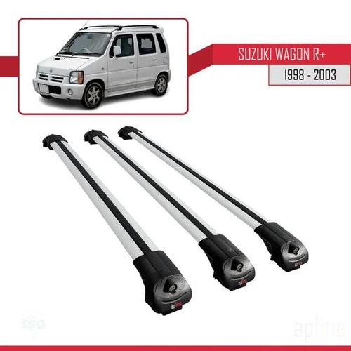 Compatible Avec Suzuki Wagon R+ 1998-2003 Barres De Toit Ace-1 Railing Porte-Bagages De Voiture (3 Barres) Gris