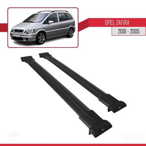 Barres De Toit - Fly - Opel Zafira 2001-2005 - Aluminium - Noir - Charge Utile 300 Kg