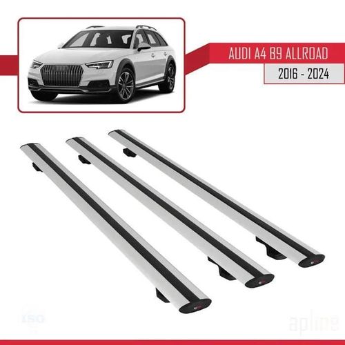 Barres De Toit - Audi - A4 (B9) Allroad 2016 - Basic Modèle - Aluminium - 3 Pièces - Gris