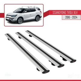 Barres De Toit - Ssangyong - Tivoli Xlv 2016 - Modèle Basic - Aluminium - 3 Pièces - Gris