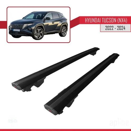 Barres De Toit - Hook - Hyundai Tucson 2022-2024 - Aluminium - Charge Utile 75 Kg - Noir