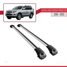 Compatible Avec Toyota Land Cruiser Prado (J150) 2010-2023 Ace-1 Barres De Toit Railing Porte-Bagages De Voiture Gris Alu 2 Barres