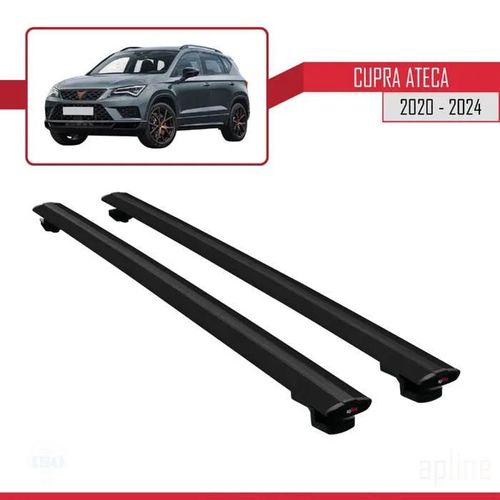 Compatible Avec Cupra Ateca 2020-2024 Basic Model Universel Barres De Toit Railing Porte-Bagages De Voiture Noir Aluminium 2 Barres