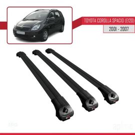 Compatible Avec Toyota Corolla Spacio (E120) 2001-2007 Barres De Toit Ace-1 Railing Porte-Bagages De Voiture 3 Barras Noir