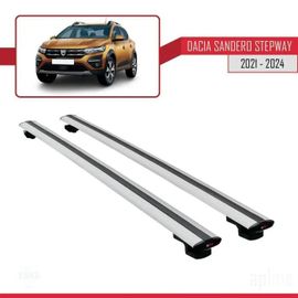 Barres De Toit - Dacia - Sandero Stepway - Modèle Basic - Aluminium - Gris - Charge 300 Kg