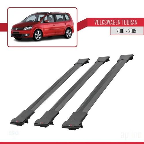 Barres De Toit - Fly - Volkswagen Touran 2010-2015 - 3 Barres - Aluminium - Noir