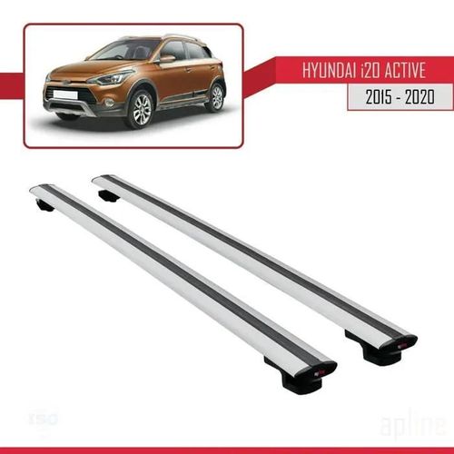 Barres De Toit - Hyundai - I20 Active 2015 - Basic Modèle - Aluminium - Gris