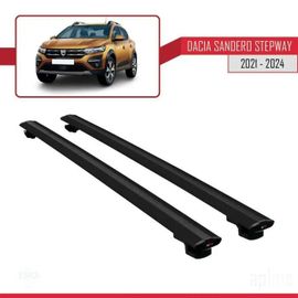 Barres De Toit - Dacia - Sandero Stepway - Modèle Basic - Aluminium - Noir
