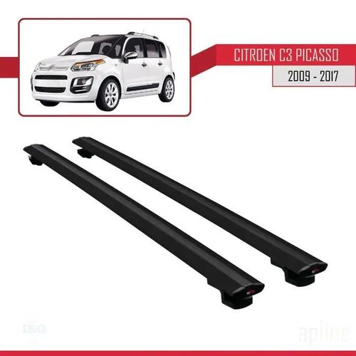 Barres De Toit - Citroën - Basic Modèle - Aluminium - Noir - Charge Utile 300 Kg