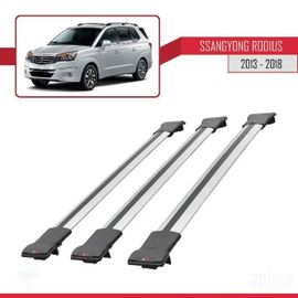 Barres De Toit - Fly - Ssangyong Rodius 2013-2018 - 3 Barres - Aluminium - Gris