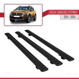 Barres De Toit - Dacia - Sandero Stepway 2021 - Basic Modèle - 3 Pièces - Noir - Aluminium