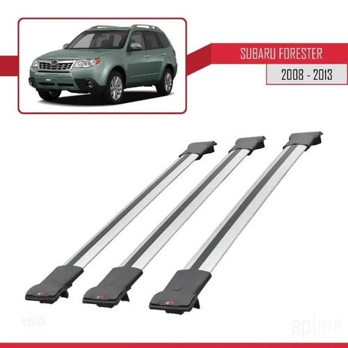Barres De Toit - Fly - Subaru Forester 2008-2013 - 3 Barres - Aluminium - Gris