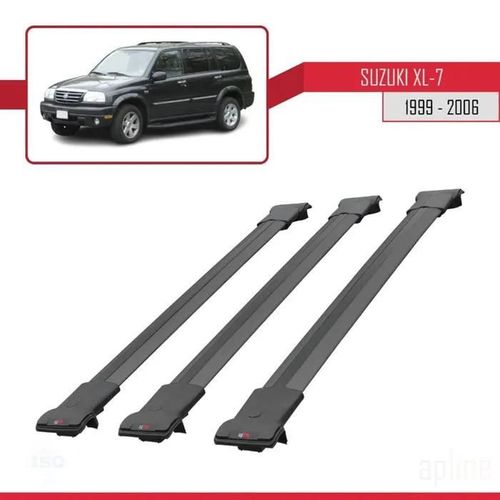 Barres De Toit - Fly - Modèle Railing - Compatible Suzuki Xl-7 1999-2006 - 3 Barres - Noir
