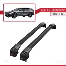 Barres De Toit - Volvo - V90 Cross Country - Aluminium Noir - 2 Barres - Charge Utile 300 Kg
