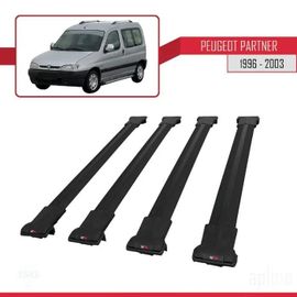 Barres De Toit - Fly - Compatible Peugeot Partner 1996-2003 - 4 Barres - Aluminium - Noir