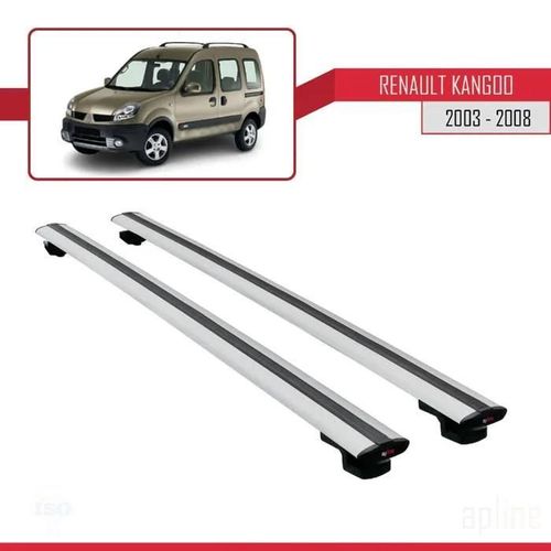 Barres De Toit - Renault - Kangoo 2003-2008 - Modèle Basic - Aluminium - Gris
