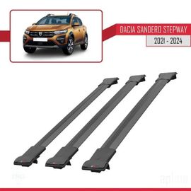 Barres De Toit - Fly - Dacia Sandero Stepway - 3 Barres - Aluminium - Noir