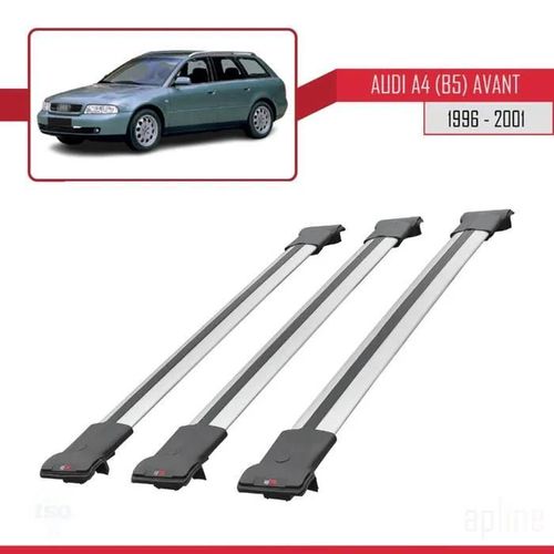 Barres De Toit - Fly - Audi A4 Avant (B5) - 3 Barres - Aluminium - Gris