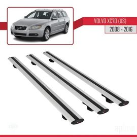 Barres De Toit - Volvo - Xc70 (Us) - Basic Modèle - Aluminium - 3 Pièces - Gris