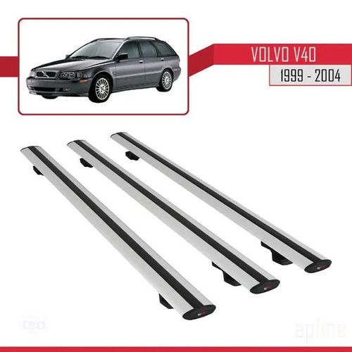 Barres De Toit - Volvo - V40 - Modèle Basic - Aluminium - Gris - 3 Barres