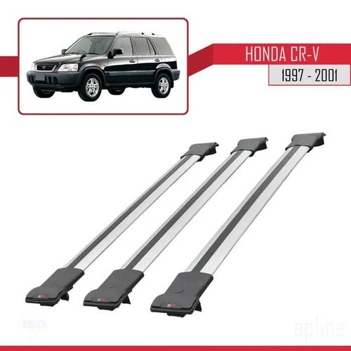 Compatible Avec Honda Cr-V 1997-2001 Fly Model Barres De Toit Railing Porte-Bagages De Voiture Gris Aluminium 3 Barres