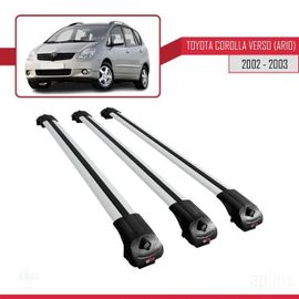 Compatible Avec Toyota Corolla Verso (Ar10) 2002-2003 Barres De Toit Ace-1 Railing Porte-Bagages De Voiture 3 Barras Gris