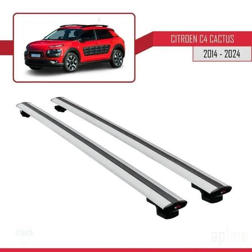 Barres De Toit - Citroën - C4 Cactus - Modèle Basic - Aluminium - Gris - Charge 300 Kg