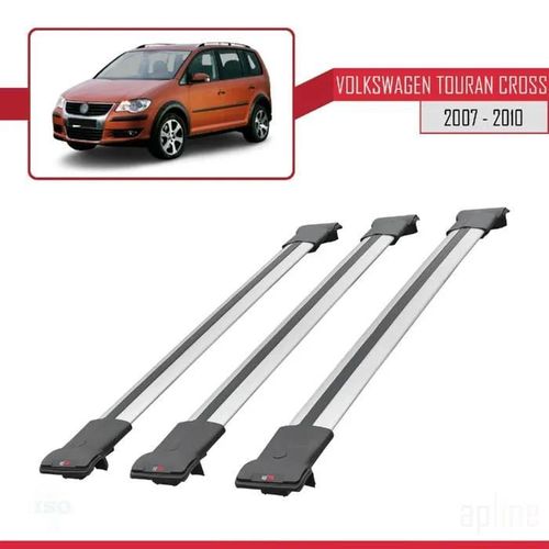 Barres De Toit - Fly - Volkswagen Touran - 3 Barres - Aluminium - Gris
