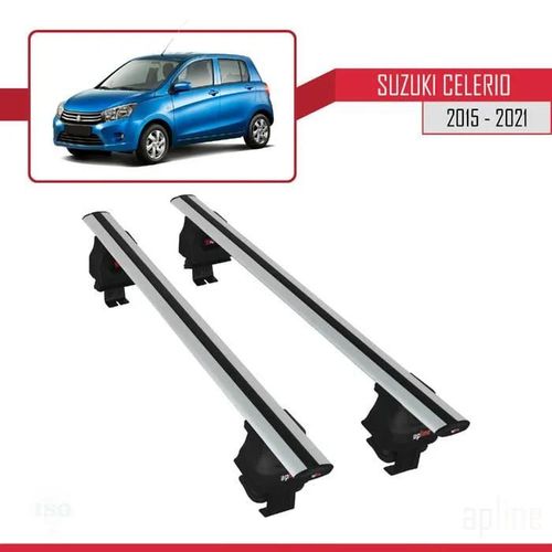 Barres De Toit - Ace-4 - Suzuki Celerio 2015-2021 - Aluminium - Gris - Charge Utile 300 Kg