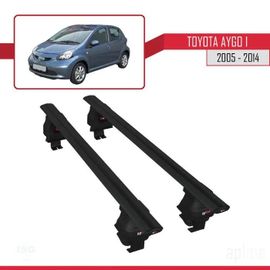 Barres De Toit - Ace-4 - Compatible Toyota Aygo I 2005-2014 - Aluminium - Noir - Charge 300 Kg