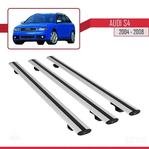 Barres De Toit - Audi - S4 - Modèle Basic - Aluminium - Gris - 3 Barres