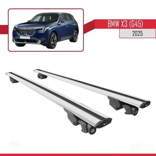 Barres De Toit - Bmw - X3 (G45) 2024-2025 - Modèle Hook - Aluminium Noir - Charge Utile 300 Kg