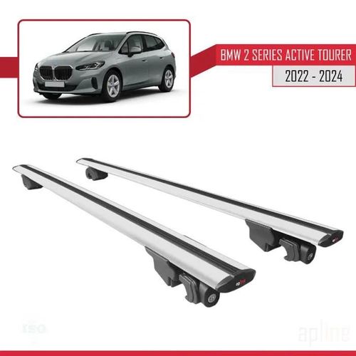 Barres De Toit - Bmw - Modèle Hook - Aluminium Noir - 2 Barres - Charge Utile 300 Kg