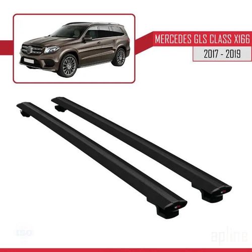 Barres De Toit - Mercedes - Gls Class X166 - Modèle Basic - Aluminium Noir - Charge 300 Kg