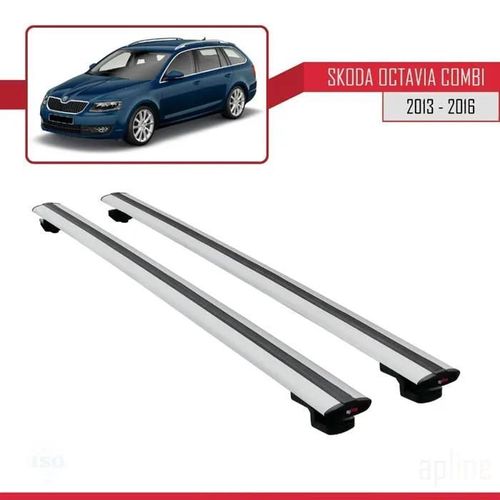 Barres De Toit - Skoda - Octavia Combi - Modèle Basic - Aluminium - Gris