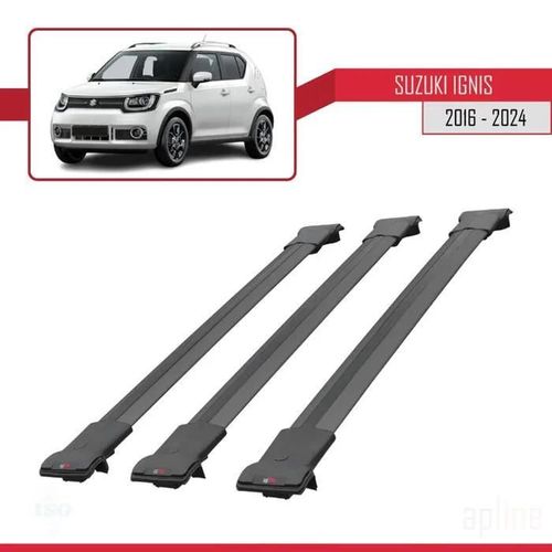 Barres De Toit - Fly - Suzuki Ignis 2016-2023 - 3 Barres - Aluminium - Noir