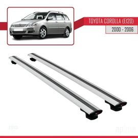 Barres De Toit - Toyota - Corolla (E120) - Modèle Basic - Aluminium - Gris - Charge 300 Kg