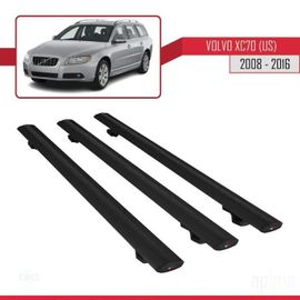 Barres De Toit - Volvo - Xc70 (2008-2016) - Basic Modèle - 3 Pièces - Noir - Aluminium