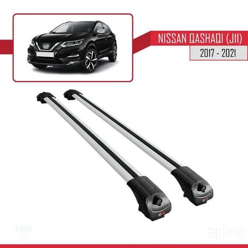 Barres De Toit - Ace-1 - Compatible Nissan Qashqai 2 (J11) - Aluminium - Gris - Charge Utile 300 Kg