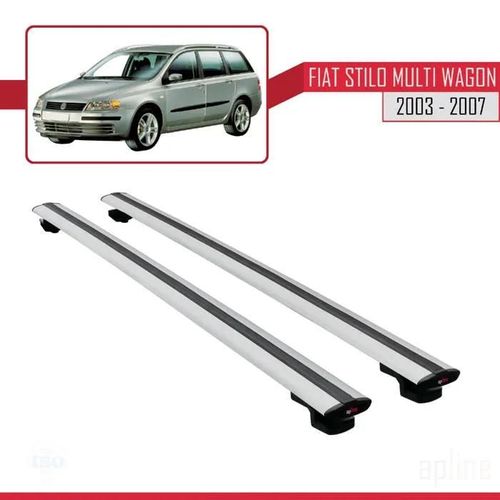 Pour Fiat Stilo Multi Wagon 2003-2007 Basic Model Universel Barres De Toit Railing Porte-Bagages De Voiture Gris Alu 2 Barres