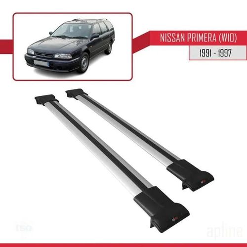 Barres De Toit - Fly - Modèle Gris - Compatible Nissan Primera 1991-1997 - Aluminium - Charge 300 Kg