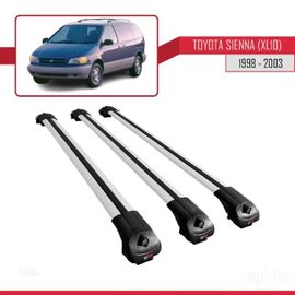 Compatible Avec Toyota Sienna (Xl10) 1998-2003 Barres De Toit Ace-1 Railing Porte-Bagages De Voiture 3 Barras Gris
