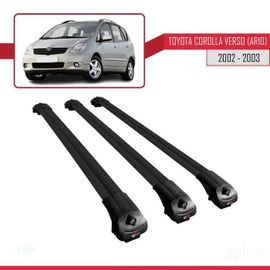 Compatible Avec Toyota Corolla Verso (Ar10) 2002-2003 Barres De Toit Ace-1 Railing Porte-Bagages De Voiture 3 Barras Noir