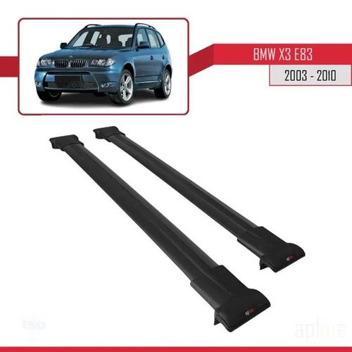 Barres De Toit - Fly - Compatible Bmw X3 E83 - Aluminium - Noir - Charge Utile 300 Kg