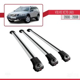 Compatible Avec Volvo Xc70 (Au) 2000-2008 Barres De Toit Ace-1 Railing Porte-Bagages De Voiture 3 Barras Gris