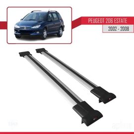 Barres De Toit - Fly - Peugeot 206 Estate - Aluminium - Gris - Charge Utile 300 Kg