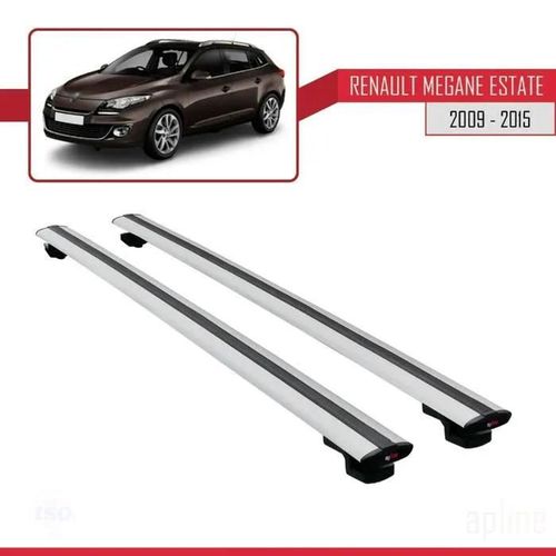 Barres De Toit - Renault - Megane Grandtour - Modèle Basic - Aluminium - Gris